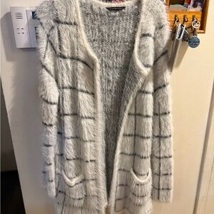 Cozy White and Gray Women's Sweater